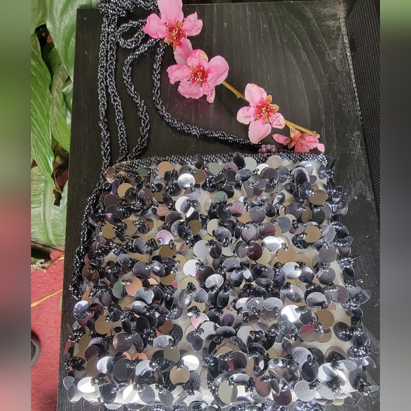 Source Unknown Handbags - Sequin purse with long beaded strap. EUC.